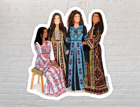 ستيكر اثواب فلسطينية